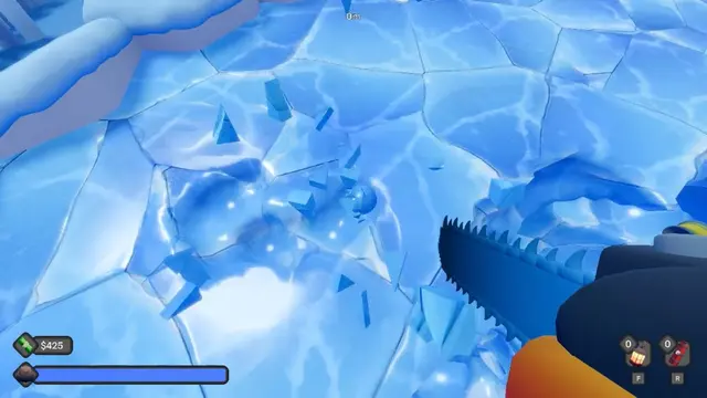 Digging A Hole In Ice With A Chainsaw artwork 2